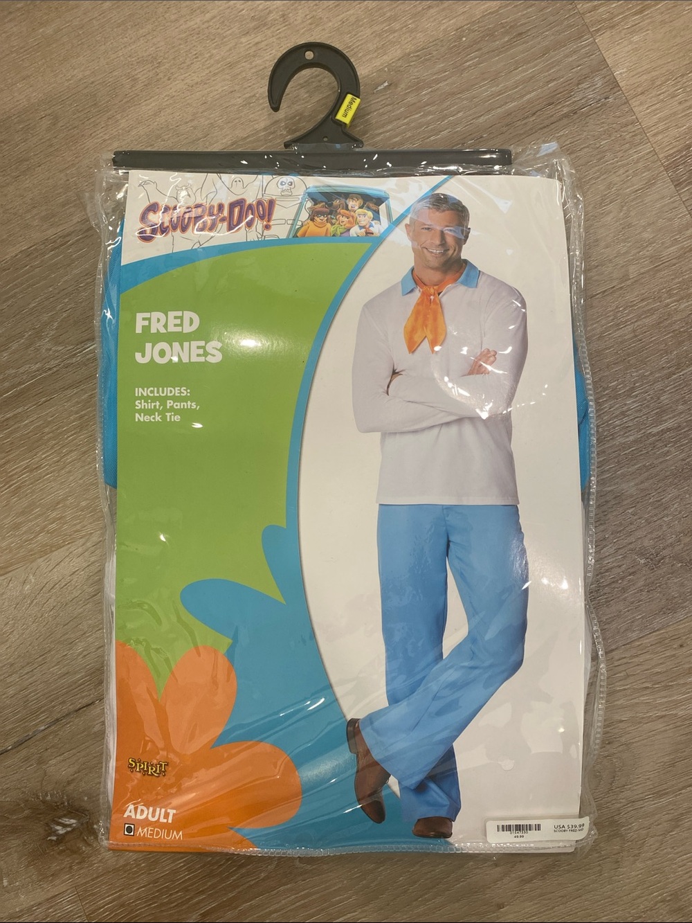 🆕 Scooby-Doo Costume Adult Size  MEDIUM Fred Jones Costume Cosplay 3 Piece